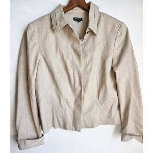 WORTH Wool Blend Tan Brown Business Blazer Jacket Women's Size 12